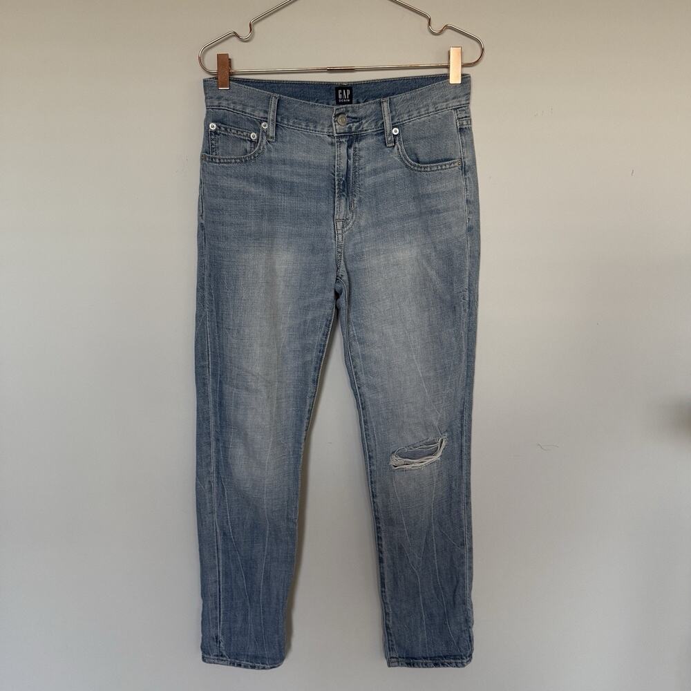 Gap Denim Jeans Womens 26 Best Girlfriend High Rise Dark Wash Blue Stretch - Picture 2 of 7